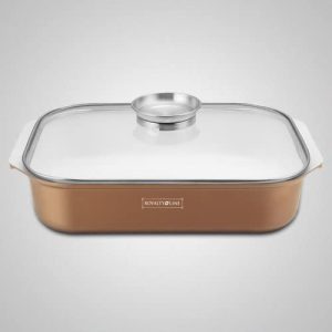 Royalty Line Die Cast Roaster Pan with Easy Clean RL-ACR34M Beige