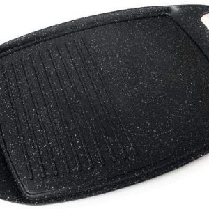 Royalty Line - RL-ATG47M-Grill Plate, Non-Stick Coating, Removable Silicone Handles, Induction, 47 cm