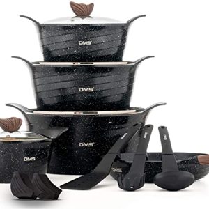 DMS TSK5016 16-Piece Induction Cookware Set Black