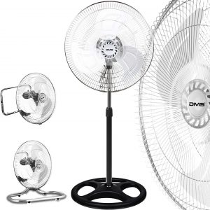 DMS MSV-3.1 3 in 1 Fan, Floor Fan / Wall Fan / Table Fan with Oscillation Diameter 45 cm, Wind Machine, Stand Fan
