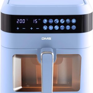 DMS XXXL 7 Litre Hot Air Fryer, Deep Fryer, Oven, Hot Air Grill, Stove, Non-Fat and Without Oil, Including 10 Programs and Digital Touch Screen, 7 Watt, Timer, HFG-7, blue