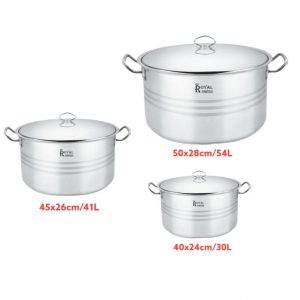SET OF 3 LARGE VOLUME POTS 30 LITERS – 41 LITERS – 54 LITERS
