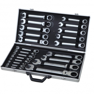 Chrome vanadium tool case for articulated ratchet wrench 6 to 32 mm For 22 pieces