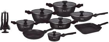 33-piece complete stone pan set with removable handle - suitable for all types of fires