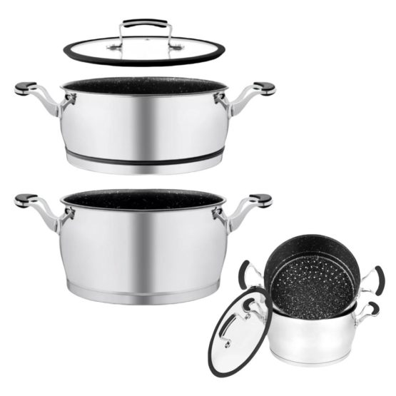 STAINLESS STEEL COUSCOUS MAKER – STONE-STYLE INTERIOR