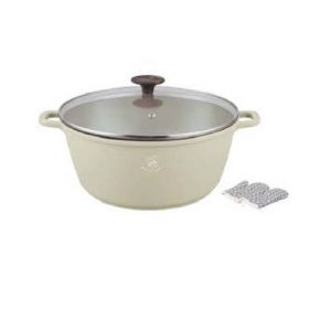 Royal Swiss - Marble soup/casserole - With glass cover Beige - for induction -Ø24 CM - 4 L